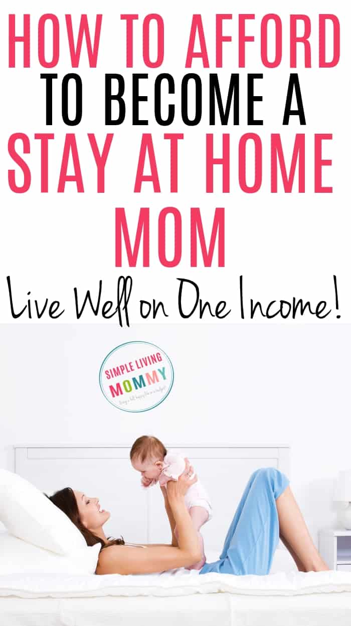 how to afford to be a stay at home mom