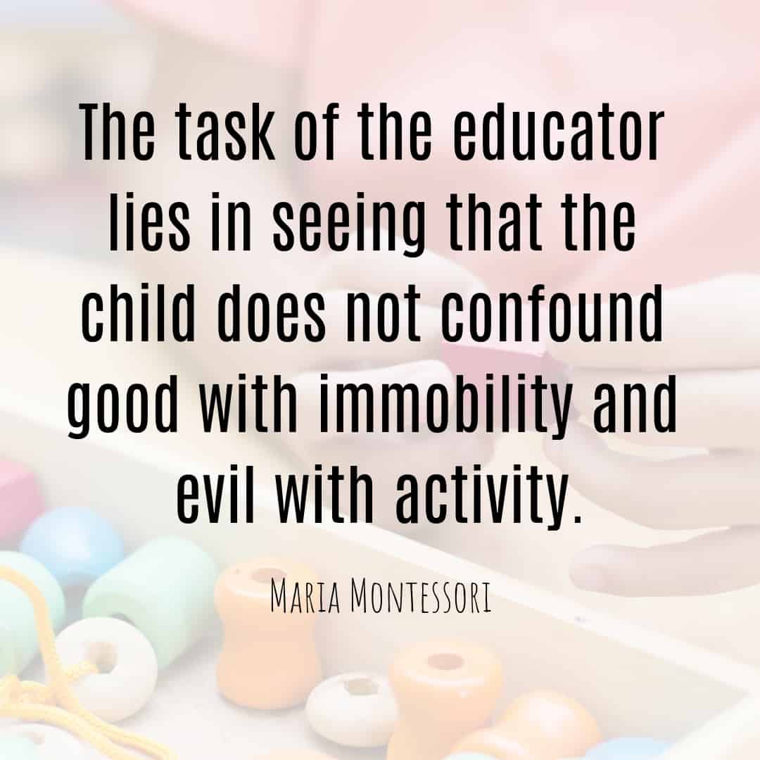 Maria Montessori Quote the task of the educator...