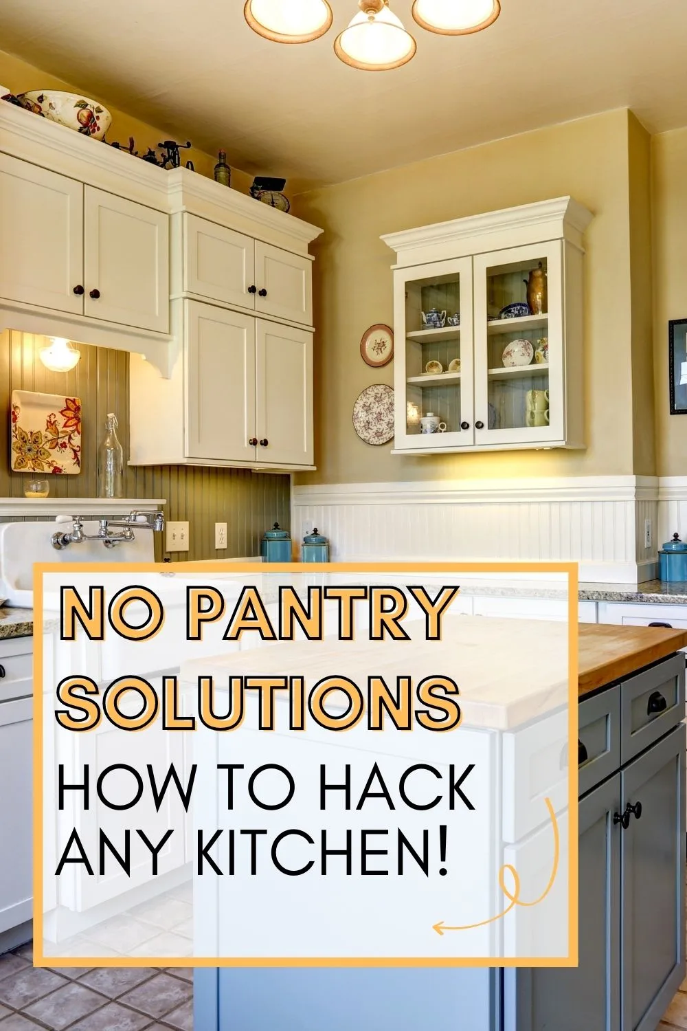 small kitchen - text says no pantry solutions - how to hack any kitchen