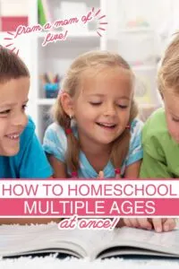 multiple kids doing homeschool work