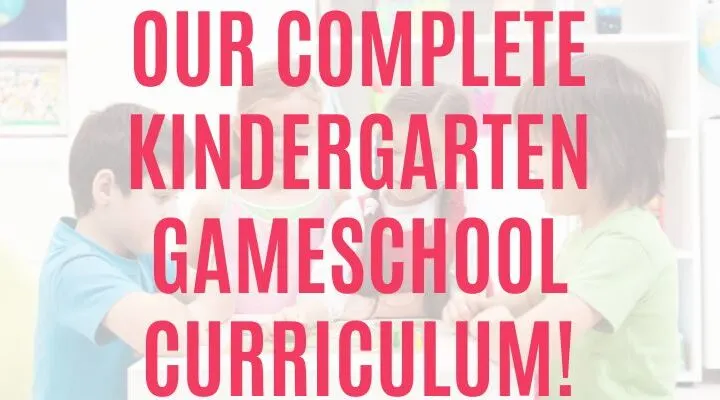 kindergartners doing gameschool activities